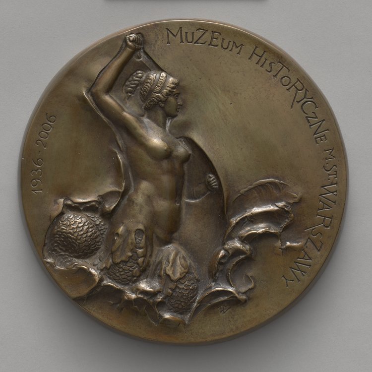 Modele brązowe awersu i rewersu medalu jubileuszowego Muzeum Historycznego m.st. Warszawy 1936-2006 (2 egzemplarze)