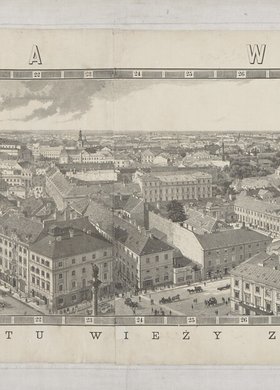 Panorama Warszawy ze szczytu wieży zamkowej