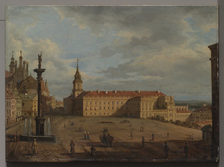 Plac Zamkowy od strony Krakowskiego Przedmieścia