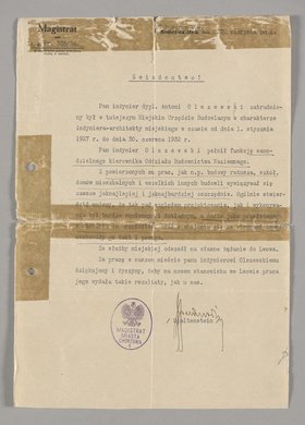 Pismo skierowane do Antoniego Olszewskiego