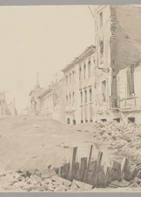 Ulica Kościelna w ruinie