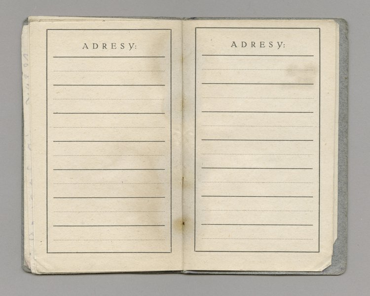 Kalendarz kieszonkowy na 1924 rok oraz kartka z widokiem Domu Towarowego Bracia Jałkowscy