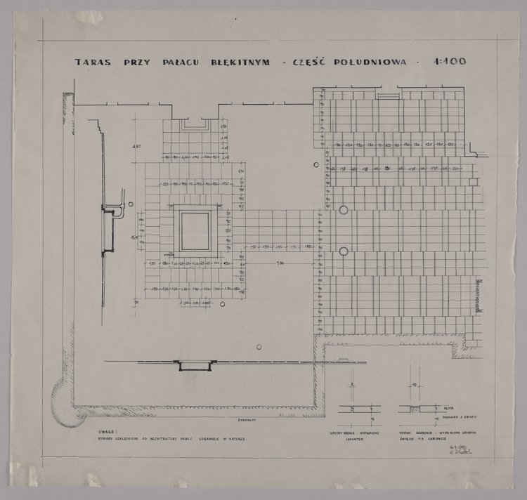 Pałac Błękitny, taras, część południowa