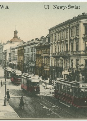 Ulica Nowy Świat przy wylocie ulicy Ordynackiej