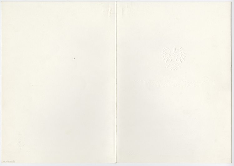 Życzenia z okazji 75 -ej rocznicy urodzin Zbigniewa Skibniewskiego w teczce i obwolucie