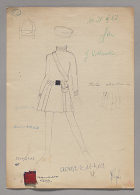 Projekt płaszcza damskiego z klamrą z kolekcji Kozak Look