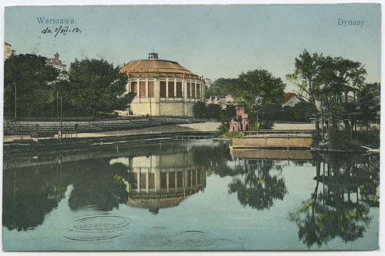 Tor kolarski dookoła stawu i rotunda na Dynasach