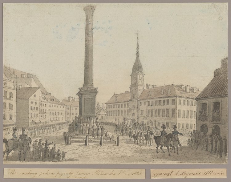 Plac Zamkowy podczas pogrzebu cesarza Aleksandra I