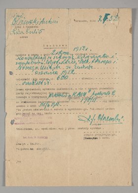 Rachunek wystawiony przez Antoniego Olszewskiego