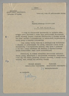 Odpis pisma wysłanego do Antoniego Olszewskiego