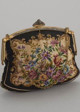 Torebka wizytowa z gobelinku w kwiaty