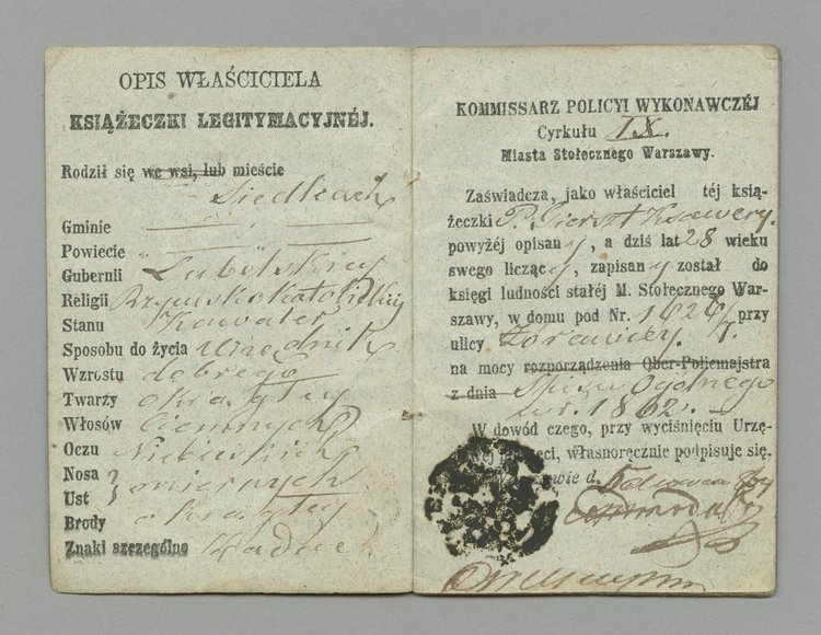 Książeczka legitymacyjna Ksawerego Gierszta