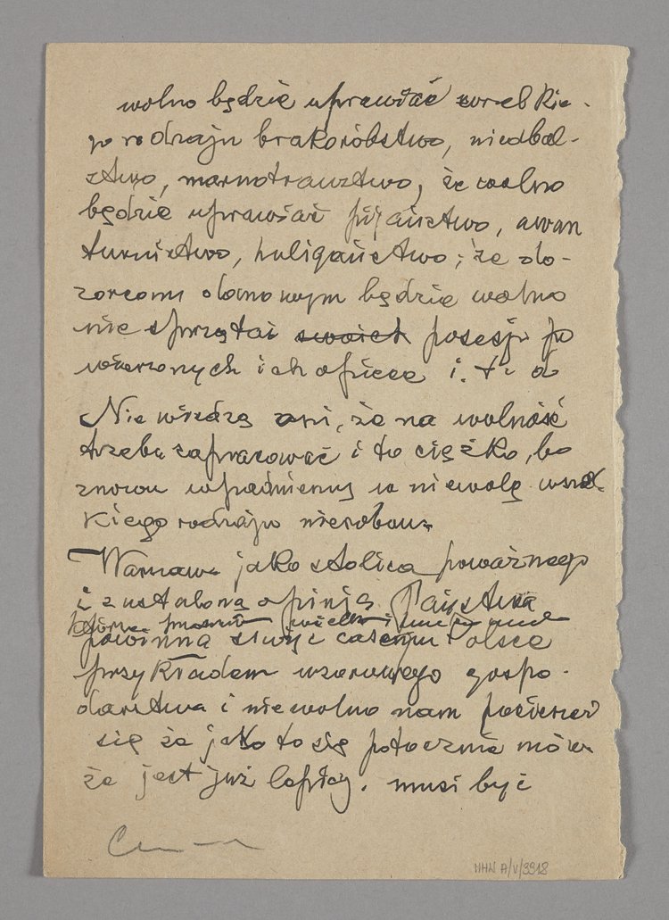 Pismo Tadeusza Cieślewskiego ojca wysłane do redakcji Tygodnika Rady Narodowej w Warszawie