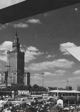Palace of Culture and Science from Hotel Forum