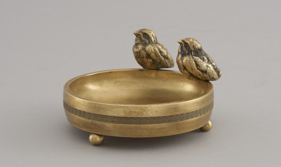 Popielniczka okrągła z dwoma wróblami