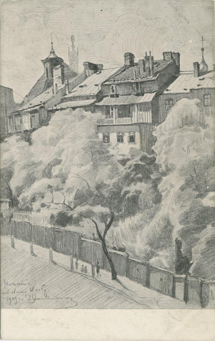 Domy na Kanonii od strony ulicy Bugaj