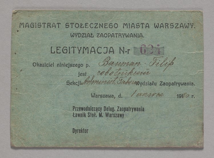 Legitymacja Filipa Baumana