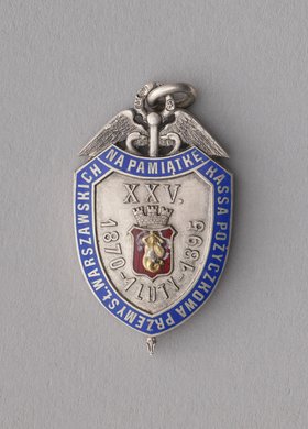 Odznaka 25-lecia Kasy Pożyczkowej Przemysłowców Warszawskich dla F. Kessela