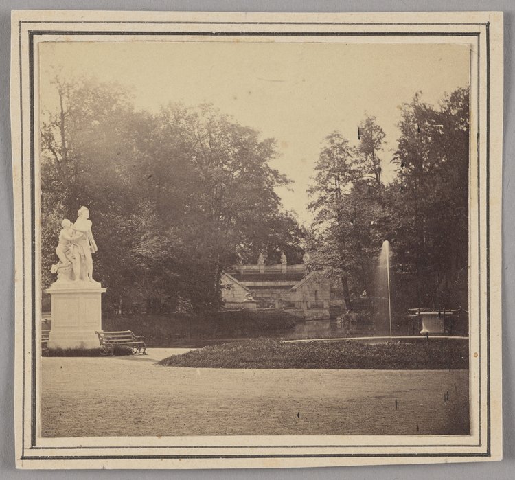 Łazienki, widok z tarasu pałacu Na Wyspie w kierunku Amfiteatru