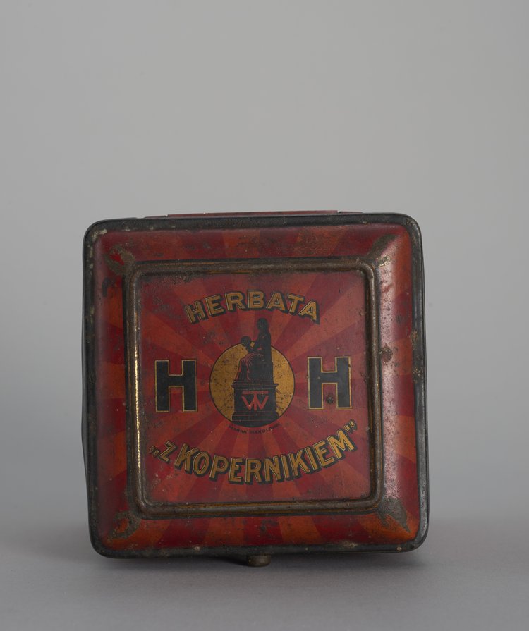 Puszka po herbacie "z Kopernikiem"