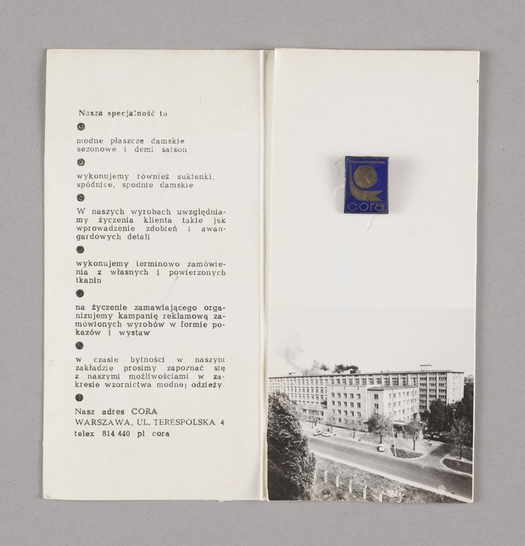 Karnet i wpinka reklamowa ZPO Cora