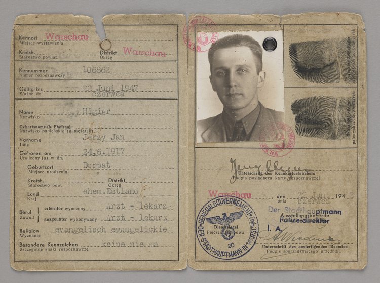 Kennkarte/Karta rozpoznawcza lekarza Jerzego Jana Higiera