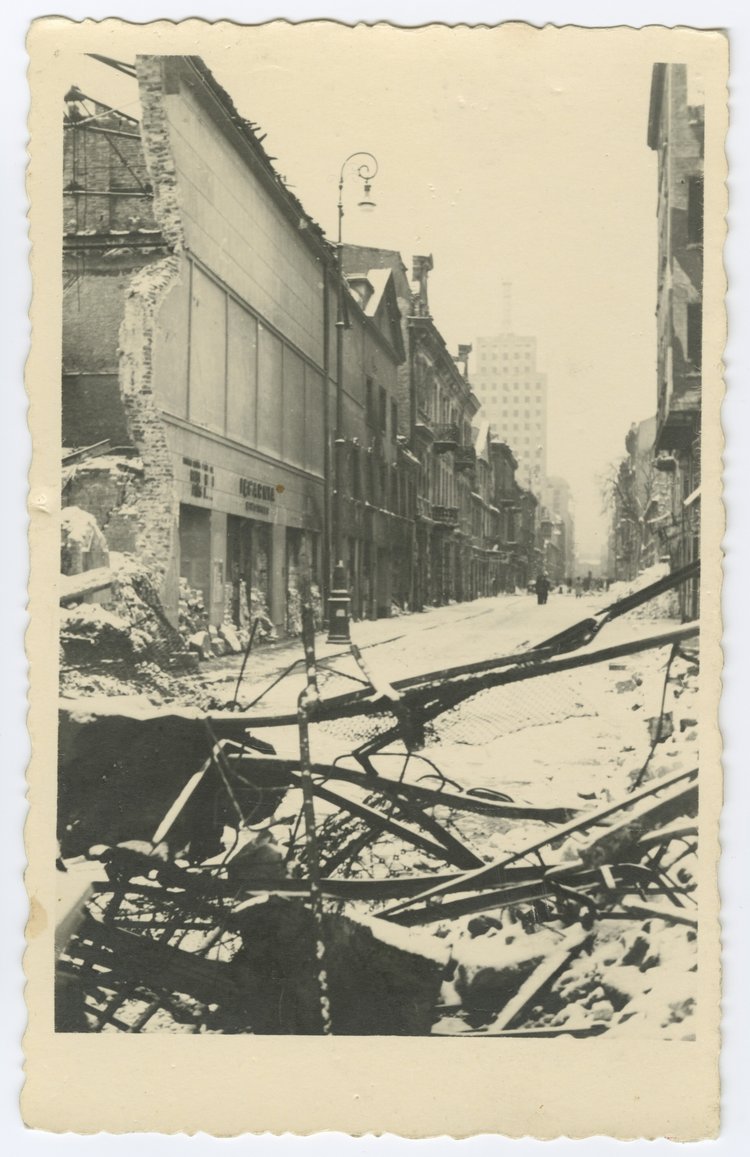 Ulica Świętokrzyska po bombardowaniach we wrześniu 1939