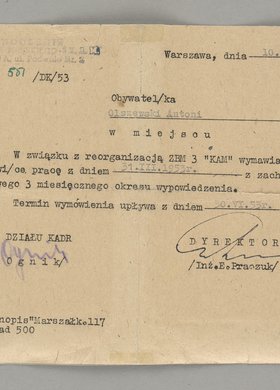 Pismo skierowane do Antoniego Olszewskiego