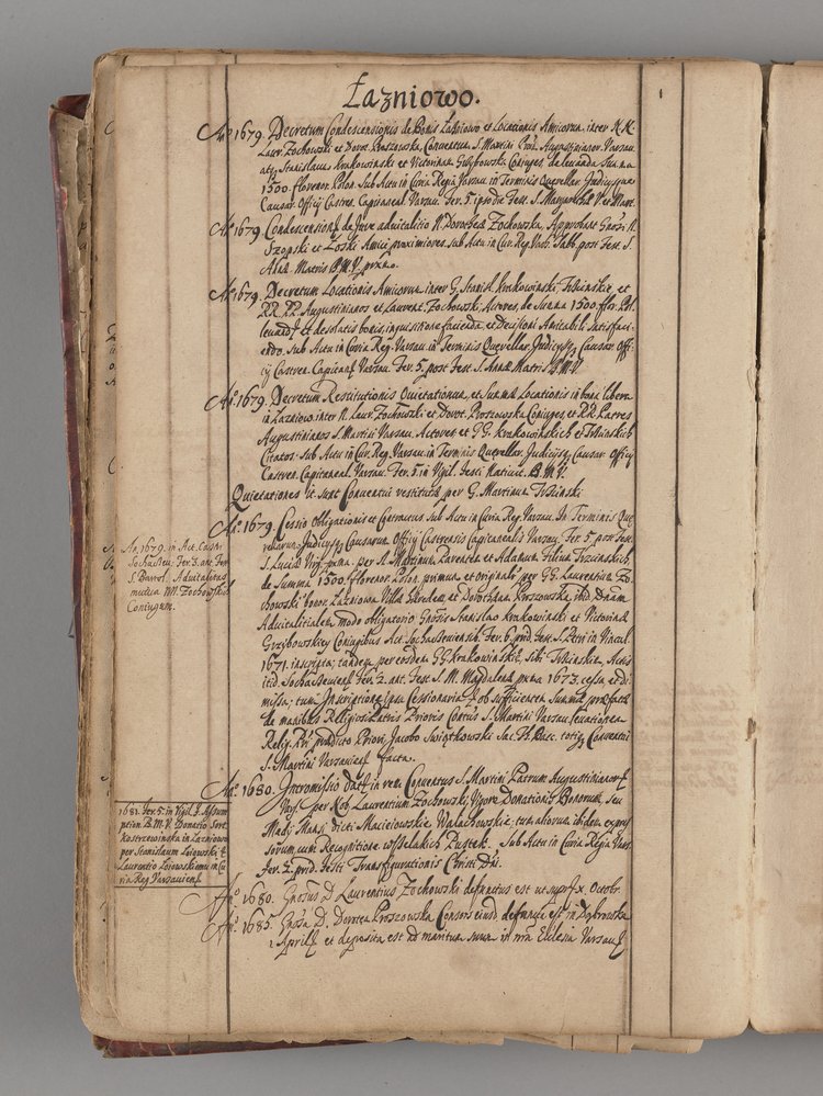 Tabula Censum-Księga ze sprawami ekonomicznymi Warszawskich Ojców Augustianów p.w. św. Marcina