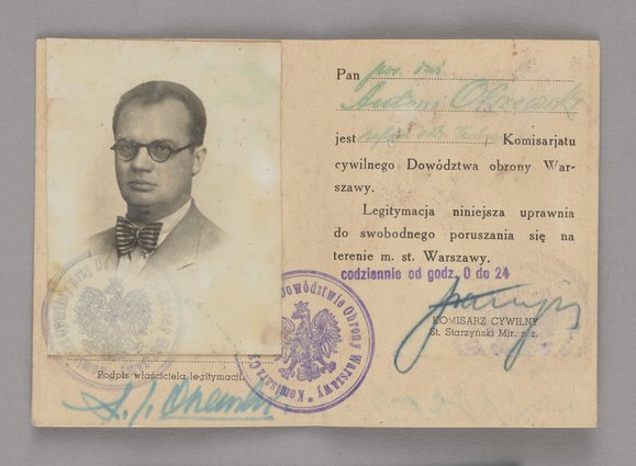 Legitymacja służbowa porucznika inżyniera Antoniego Olszewskiego