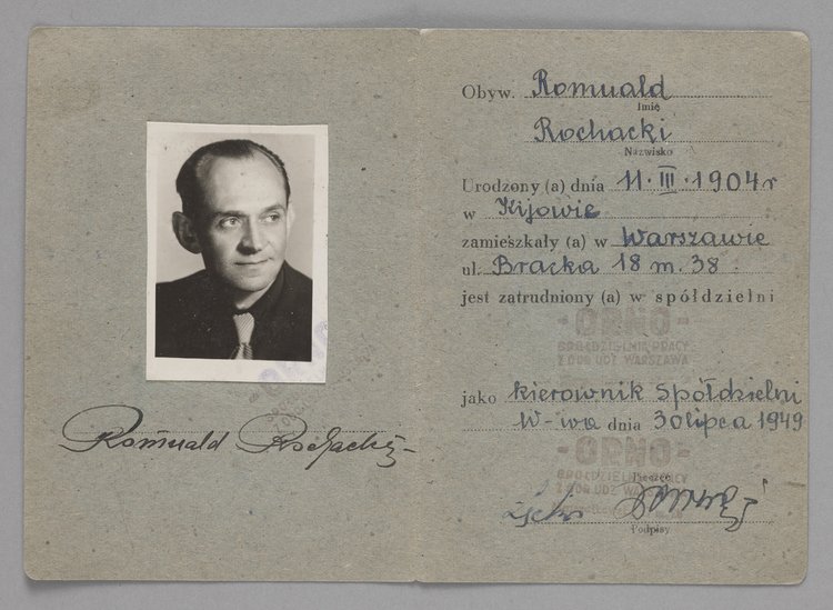 Legitymacja pracownicza Romualda Rochackiego