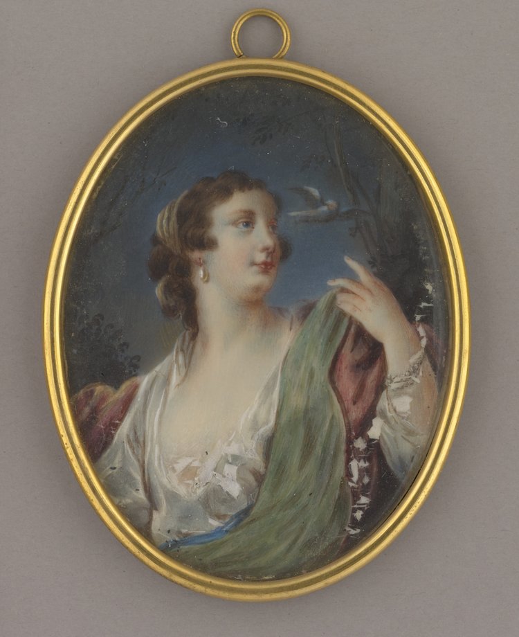 Postać alegoryczna - kobieta z gołębiem (miniatura)