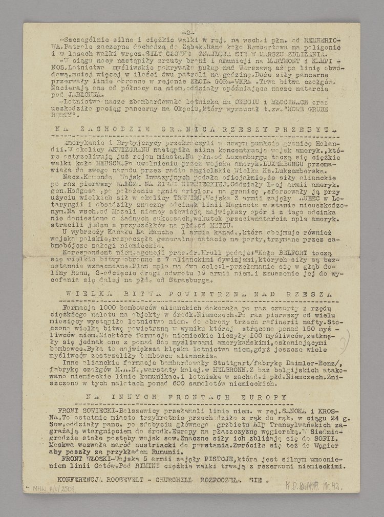 Gazeta Wiadomości informacyjne Brzasku. Wydanie specjalne dla Harcerskich Batalionów. Warszawa Walcząca z 12 września 1944 r.
