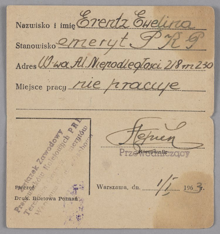 Legitymacja Miejskiego Przedsiębiorstwa Komunikacyjnego dla Eweliny Erentz