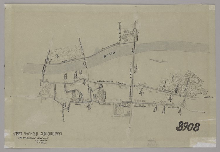 Trasa wycieczki samochodowej po Warszawie