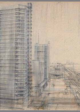 Warszawa wysokie domy ulica Marszałkowska w listopadzie 1964 r.