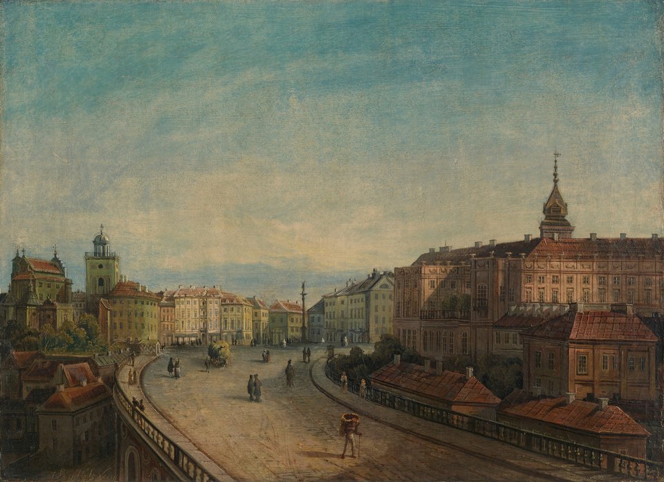 Zamek i wiadukt Pancera, Jan Seydlitz, ok. 1853, olej