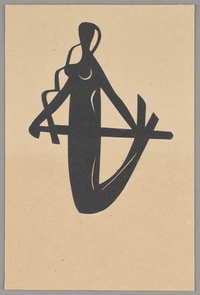 Wycinanka, syrena długowłosa z mieczem