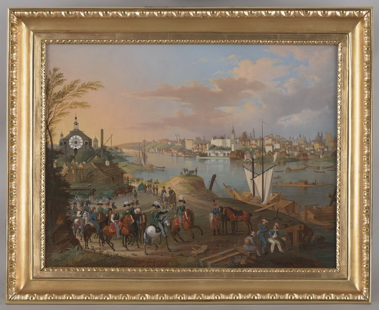 Widok Warszawy z zegarem