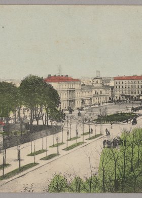 Aleje Jerozolimskie z budynkiem Dworca Kolei Warszawsko-Wiedeńskiej