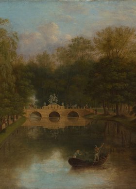 Widok na pomnik Jana III Sobieskiego w Łazienkach