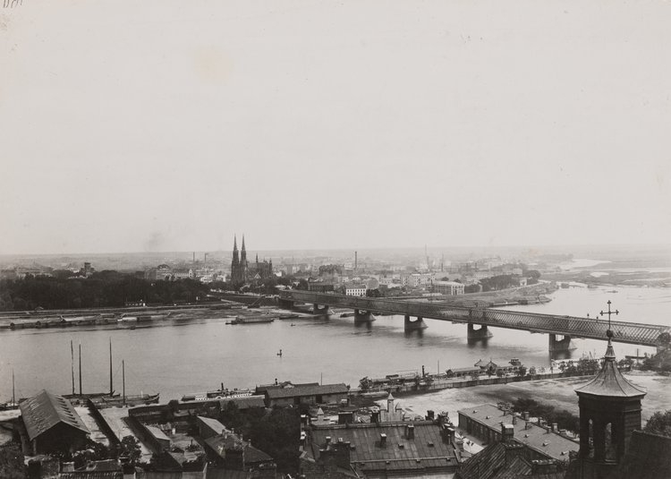 Panorama Warszawy, widok ze Starego Miasta w kierunku Pragi