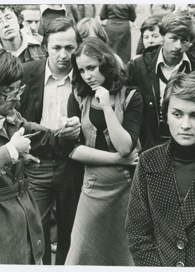 Uliczny artysta i jego publiczność