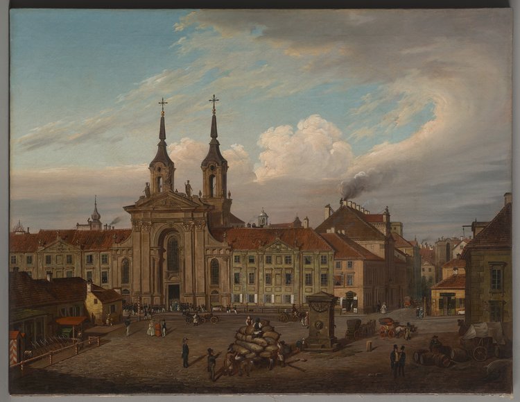 Plac Krasińskich z kościołem Pijarów