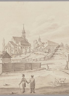 Widok kościoła Benonów i Sakramentek od strony Wisły