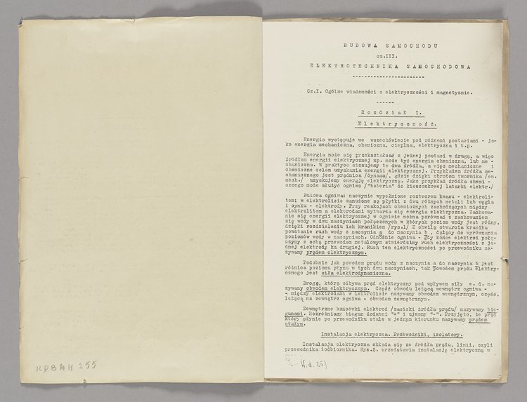 Broszura konspiracyjna p.t. Elektronika samochodowa. Na prawach rękopisu