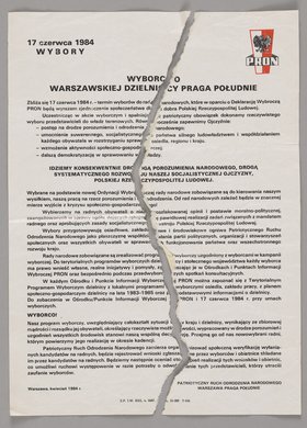 Ulotka wzywająca do wzięcia udziału w wyborach do rad narodowych w czerwcu 1984 r.
