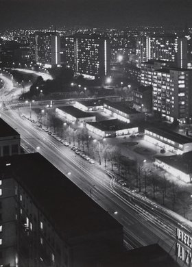 Marszałkowska St. at night (reversed view)