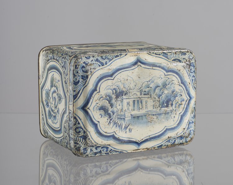 Puszka na słodycze z widokami Warszawy