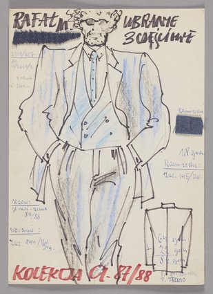 Projekt ubioru z kolekcji informacyjnej jesień-zima 1987/1988